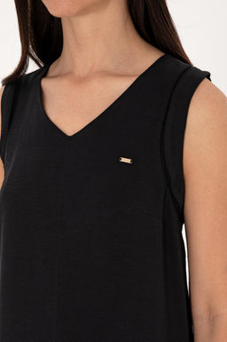 Kad_n Siyah Dokuma Elbise Sepette S_rpriz _ndirim - U.s. polo assn фото 6