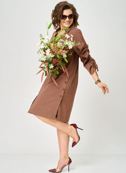 Платье EVA GRANT 7102 молочный шоколад