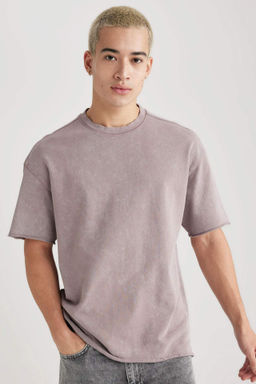 Comfort Regular Fit Rahat Kal?p Bisiklet Yaka Y?kamal? Soluk Efektli K?sa Kollu Tisort - Defacto фото 3