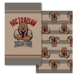 Набор кух. полотенец Доляна Настоящий защитник 2 шт, 35х60 см, рогожка, 100% хл, 160г/м2  фото 2