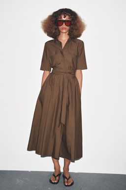 ZW COLLECTION POPLIN DRESS - Zara фото 5