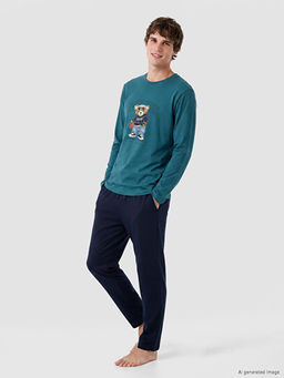 Пижамный комплект Regular Fit Teddy мужской с принтом