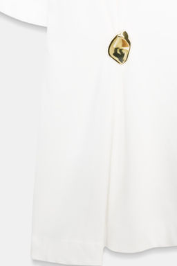CAMISETA HEAVY COTTON APLIQUE / Blanco roto - Zara фото 7