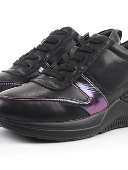 04-M27-21 BLACK Кроссовки женские (натуральная кожа)