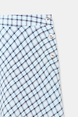 FALDA MIDI CUADROS ASIM?TRICA / Azul / Blanco - Zara фото 10