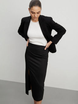 Юбка с разрезом - Emka фото 3