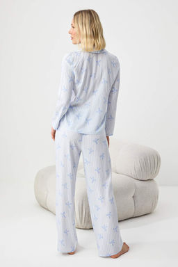 Trendyolmilla Ac?k Pembe Kurdele/Fiyonklu Viskon Dokuma Pijama Tak?m? THMAW21PT0936  фото 45