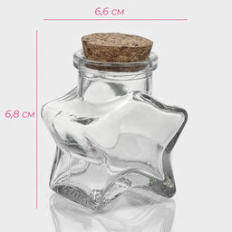 Цена за 12 шт. Банка для сыпучих продуктов Доляна «Парфе. Звезда», 50 мл, 6.8×3.9 см, с пробковой крышкой, стекло