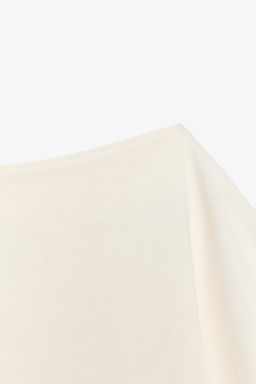 BOAT NECK COTTON T-SHIRT - Zara фото 6