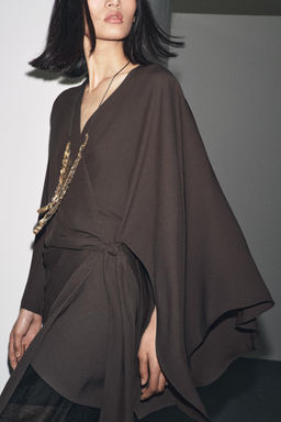ZW COLLECTION ASYMMETRIC WRAP BLOUSE - Zara фото 3