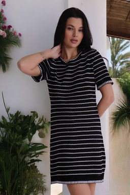 Платье вязаное чёрное в полоску - Martichelli фото 14