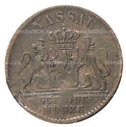 Монета 1 пфенниг 1860 года Германские государства  Нассау