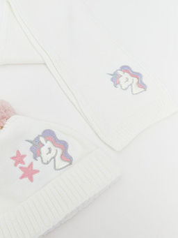 Ponpon Detayl? K?z ?ocuk Atk? ve Bere Tak?m