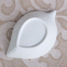 Соусники на деревянной подставке «Эстет. Лист», 50 мл, набор 4 шт., керамика, белые