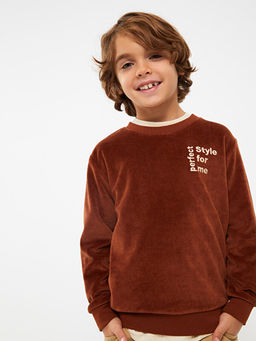Bisiklet Yaka Nak??l? Uzun Kollu Erkek ?ocuk Sweatshirt - Waikiki фото 2