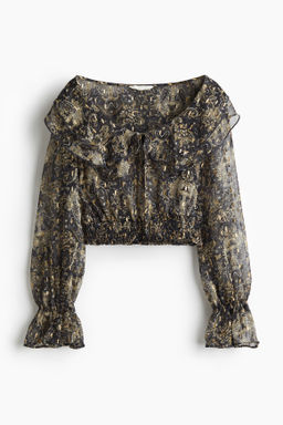 Blusa fruncida de gasa