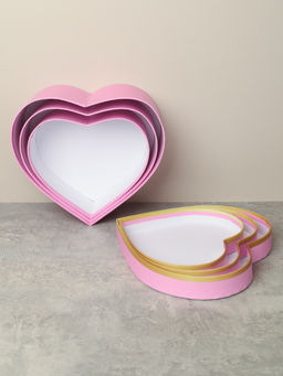 Коробка подарочная 3 штуки Сердце / 1155 /уп 24/16*18.3*7/18*20.3*8/20*22.3*9cm - ГалеонТрейд фото 4