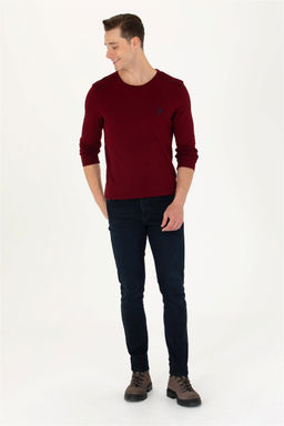 U. S. Polo Assn Мужской бордово-красный базовый свитер - U.s. polo assn фото 10