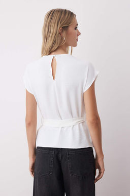 Kahverengi Kolsuz Kusakl? Dokuma Bluz TWOAW26BZ00057 - Trendyolmilla фото 4