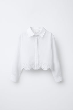 CROPPED SCHIFFLI SHIRT