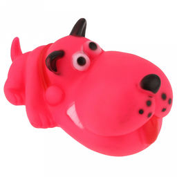 Игрушка для собаки "Собака носатая" 14,5х7,5х6,5см, с пищалкой, ПВХ, цвета микс (желтый, зеленый, красный), "Пэт тойс (Pet toys)" (Китай)