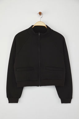 Teen Gri Melanj Regular Kal?p Fermuarl? Dik Yaka Kal?n Ici Polarl? Orme Sweatshirt TWOAW26SW00017 - Trendyolmilla фото 12