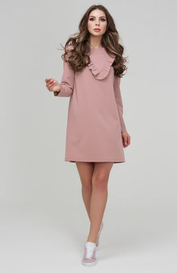 Платье-мини пепельно-розовый - Donna saggia фото 2