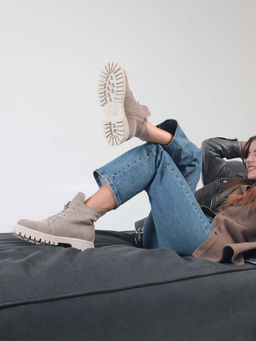 Ботинки 228.V.1541be. Каменный замша/Мех