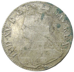 1 экю 1734 года L Франция (Людовик XV)
