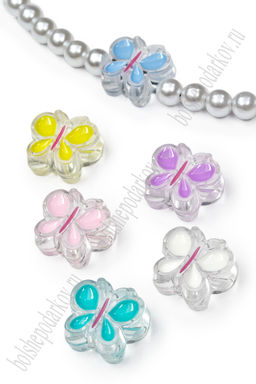 Бусины декоративные "Бабочка" 2*1,7 см (20 шт) SF-7769, ассорти