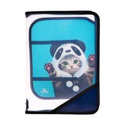 Папка для труда, А4, пластиковая, 23×32.5×2.5 см «Котик панда»