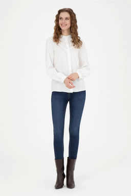 Женская белая рубашка с длинным рукавом - U.s. polo assn фото 4