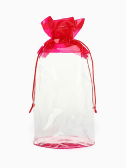 Косметичка для бассейна на шнурке, большая, прозрачный/фуксия