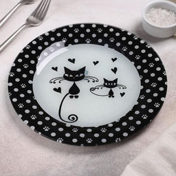 Тарелка стеклянная обеденная Доляна Котики, d=23 см  фото 2