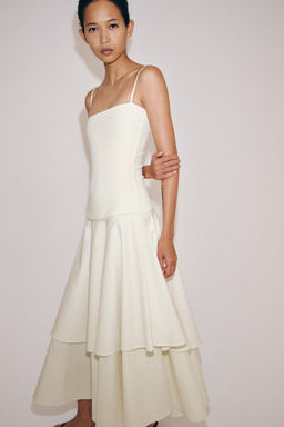 VESTIDO COMBINADO VOLANTES / Crudo - Zara фото 4