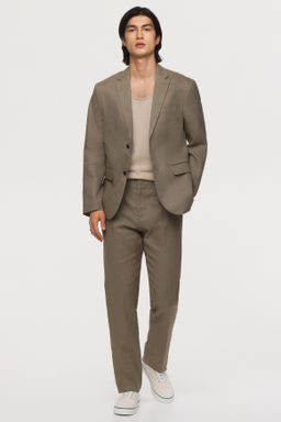 Pantal?n de traje en lino Slim Fit - H&m фото 7