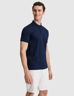 Lacivert Slim Fit %100 Pamuk D__meli Polo Yaka Ti__rt