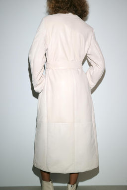 QUILTED LEATHER COAT ZW COLLECTION LIMITED EDITION - Zara фото 6