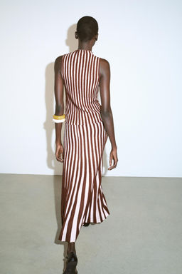 TEXTURED STRIPED PLEATED SKIRT - Zara фото 12
