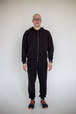 265ПМ Костюм мужской на молнии, черный (3хнитка петля) - Knitka wear фото 9