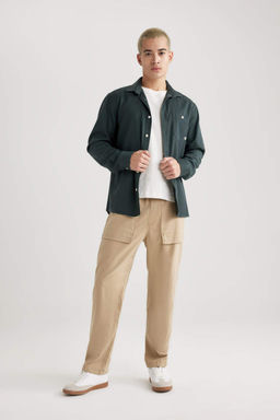 Брюки из габардина свободного кроя в деревенском стиле - Defacto фото 3