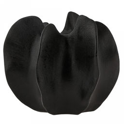 Ваза керамическая "Карамбола" 400мл, 14,2х14,2см h12,3см, д/горла - 3,3см, фактурный глянец, цвет - черный, в коробке (Китай)