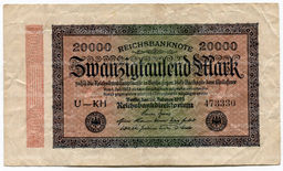 Банкнота 20000 марок 1923 года Германия