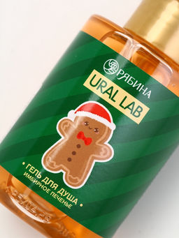 Подарочный набор новогодний в тубусе Лисичка, бомбочка, гель, мочалка, URAL LAB