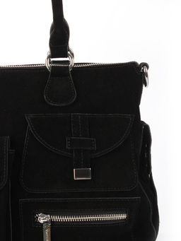 LACCOMA сумка Y2431F-черный натуральная замша, натуральная кожа полиэстер  фото 5