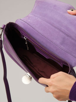 Кожаная сумка Azaro 30628 фиолетовая сирень