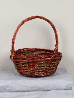 Корзина плетеная 3 штуки темно коричневые 33х12/27х10/22х9 см / S/3 22-42-B /уп 28/круглая - ГалеонТрейд фото 7