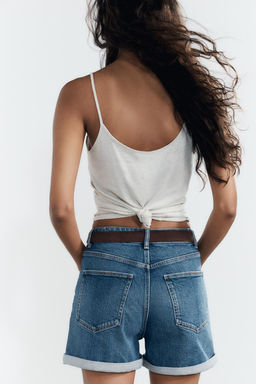 HIGH-WAIST MOM FIT TRF BERMUDA SHORTS - Zara фото 12