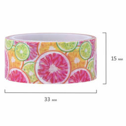 Клейкие WASHI-ленты для декора "Микс №2", 15 мм х 3 м (набор 7 шт) рисовая бумага