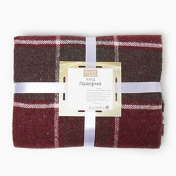 Плед Palermo 140х200см, 15S/SOFA, бордо/каст/бел, шерсть 20%, пан 40%, пэ 40% - Влади фото 5